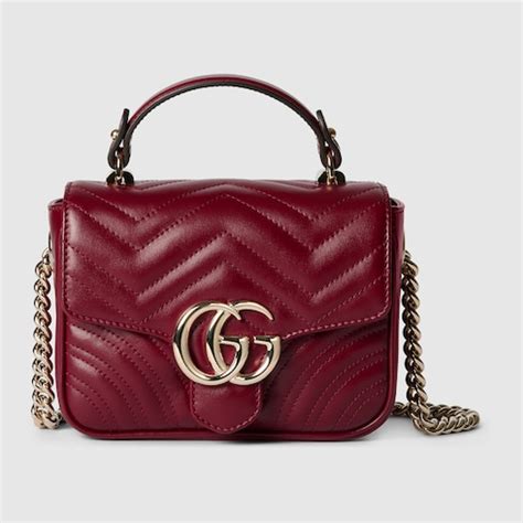 Mini borsa a mano GG Milano in pelle Rosso Ancora 